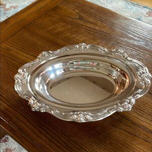Gorham YC1314 Chantilly plated silver serving dish 13 inches Vintage
